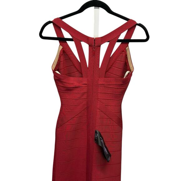 NWT Herve Leger Juliette Scarlet Red Bandage Gown Dress Size S Long Maxi - Picture 11 of 15